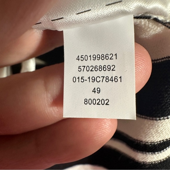 Chico's sz. 2 (Lg) boat neck sweater, cream with black stripes, long sleeve - Picture 7 of 8